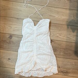 Princess Polly White Strapless Eyelet Mini Dress